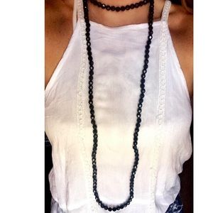 Long Double Wrap Bead Necklace